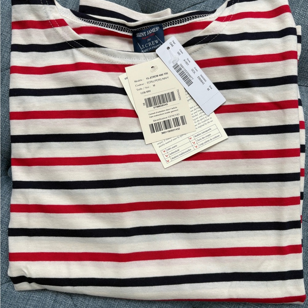 NWT Saint James/J.Crew Striped Long-sleeved Shirt